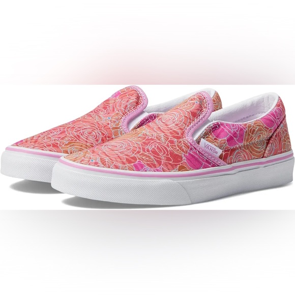 NWOT Vans Classic Slip-On - Rose Camo Pink Floral - Size Kids 3 - Picture 1 of 14